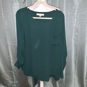 Loft long sleeve tunic with roll button sleeves